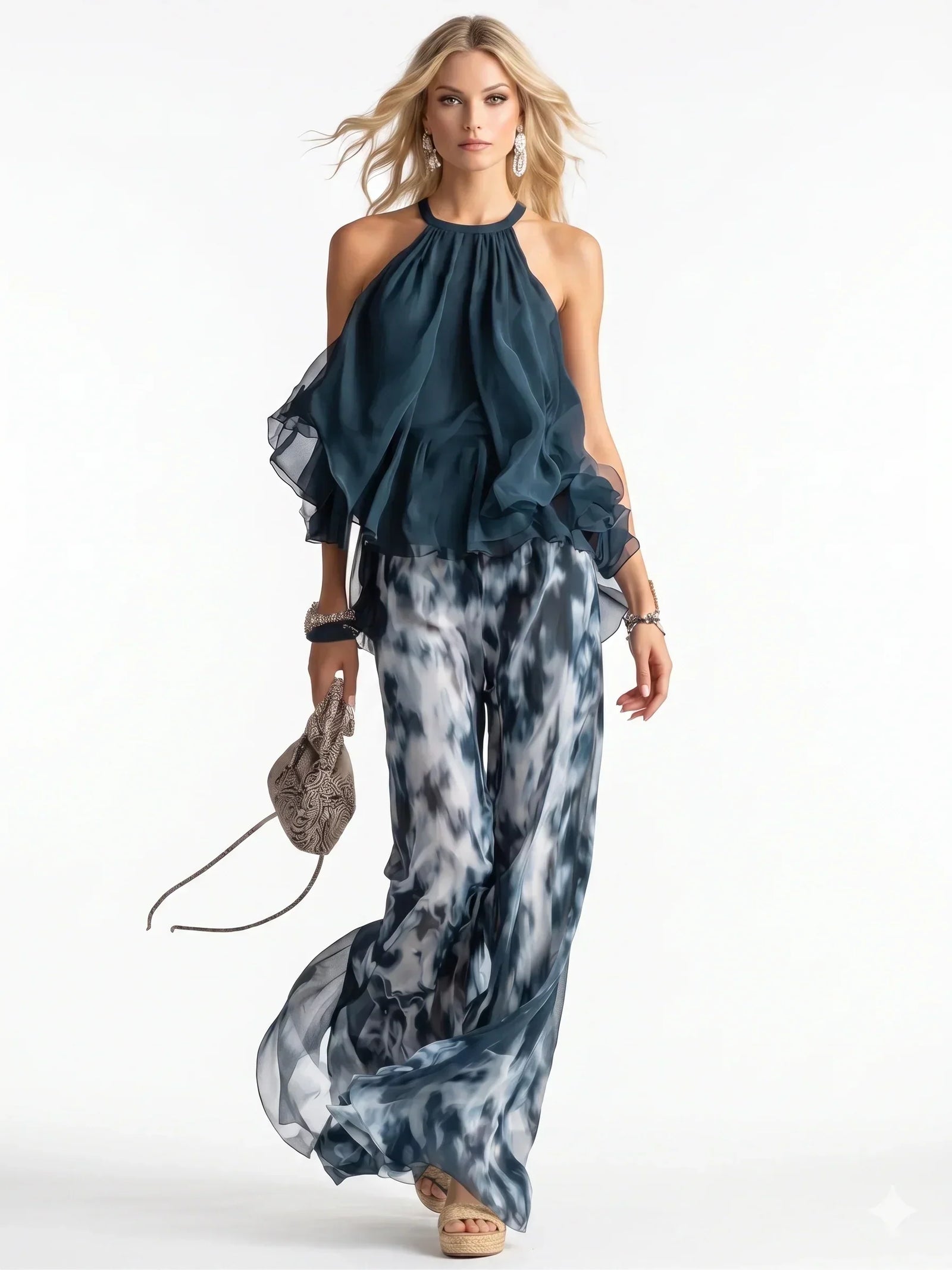 Elegantni set od dva komada od chiffon-a