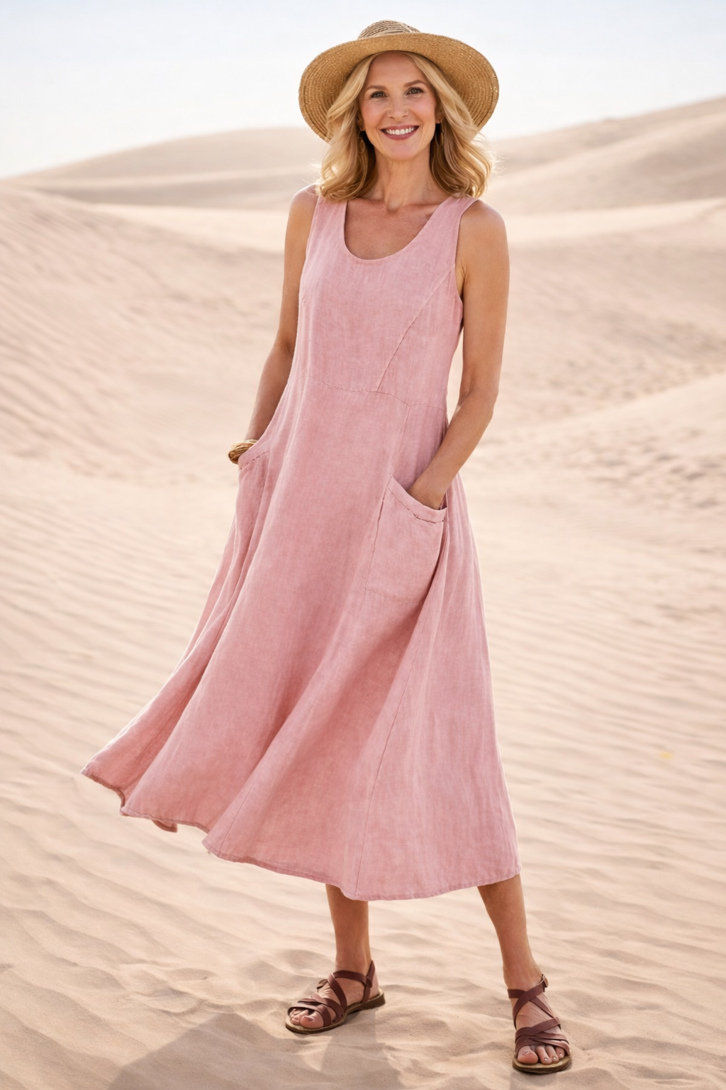 Karin | Comfortable A-line midi dress