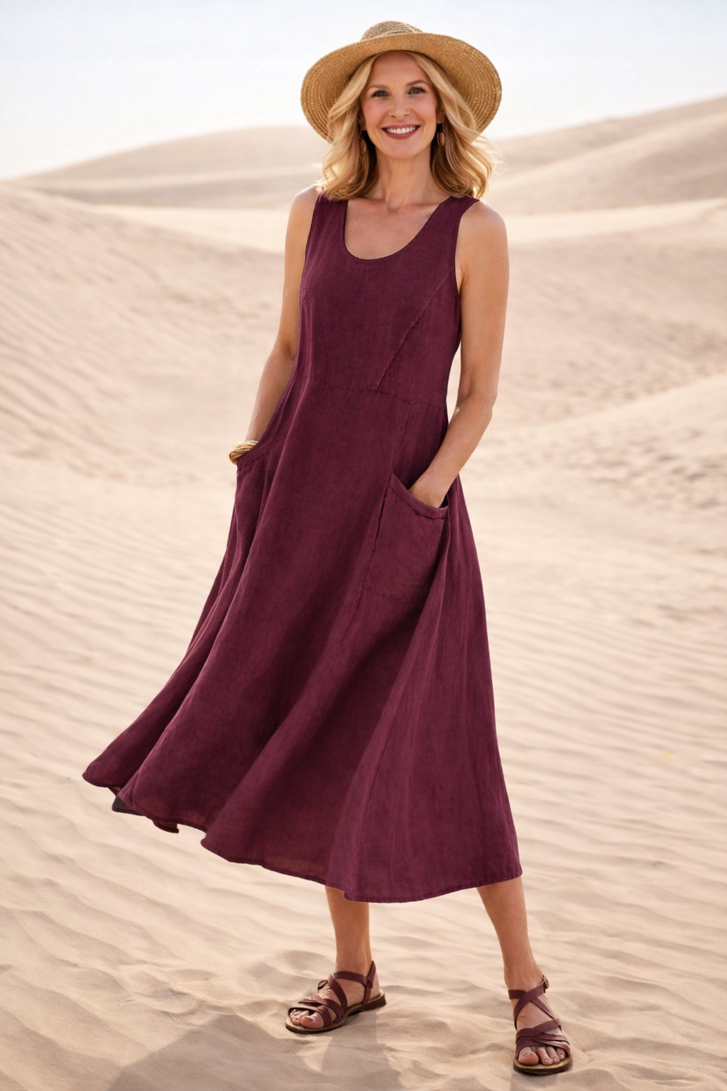 Karin | Comfortable A-line midi dress
