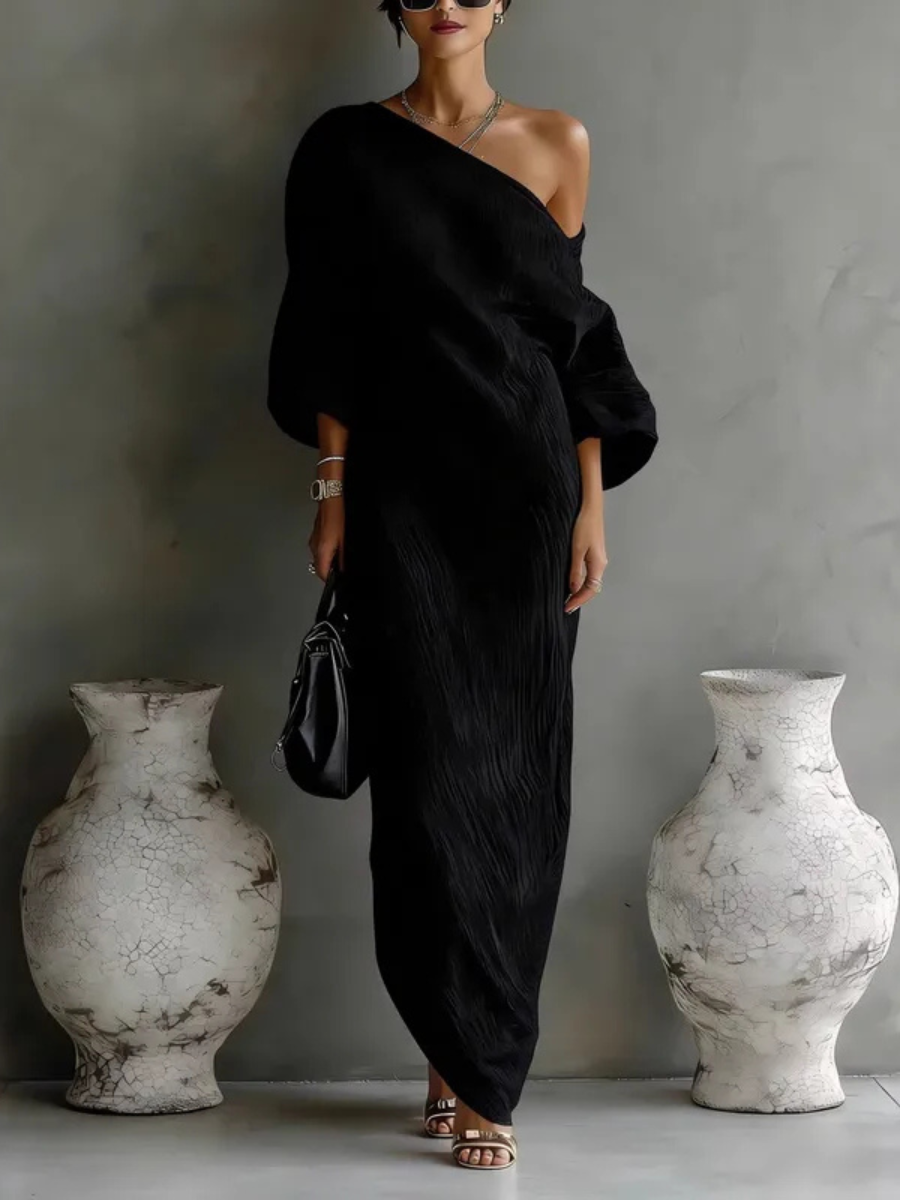 Seraphina™ | Elegantna maxi haljina s jednim ramenom i lepršavim krojem