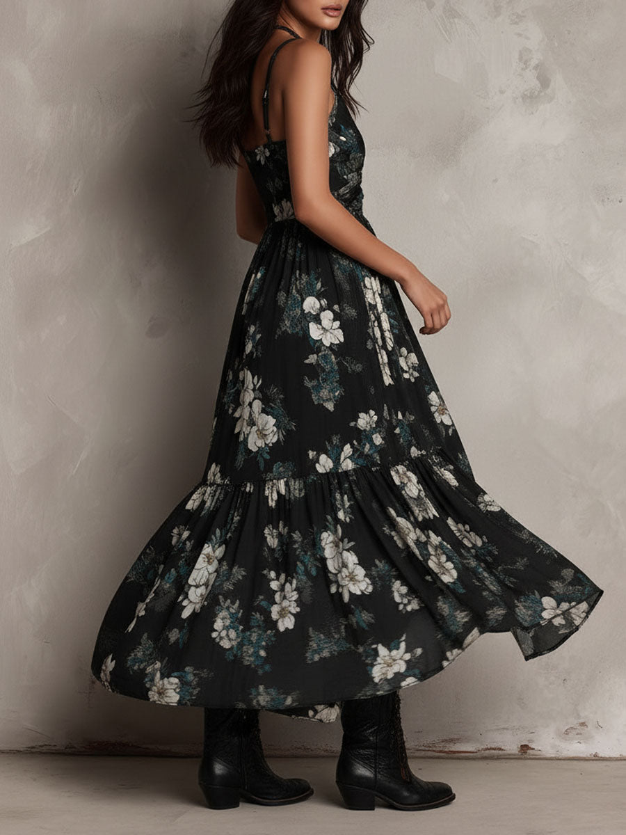 Esmé™ | Bohemian Cvjetna Maxi Haljina Bez Naramenica