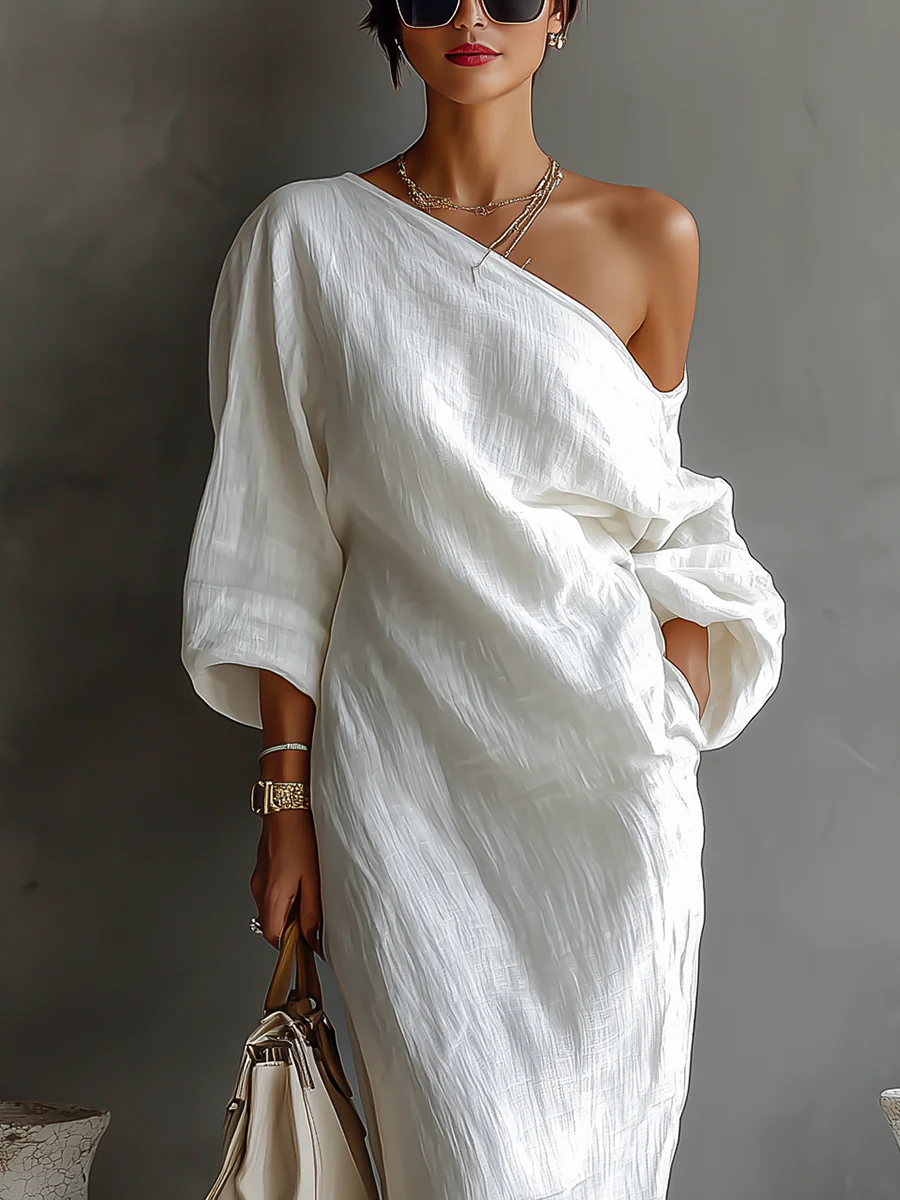 Seraphina™ | Elegantna maxi haljina s jednim ramenom i lepršavim krojem