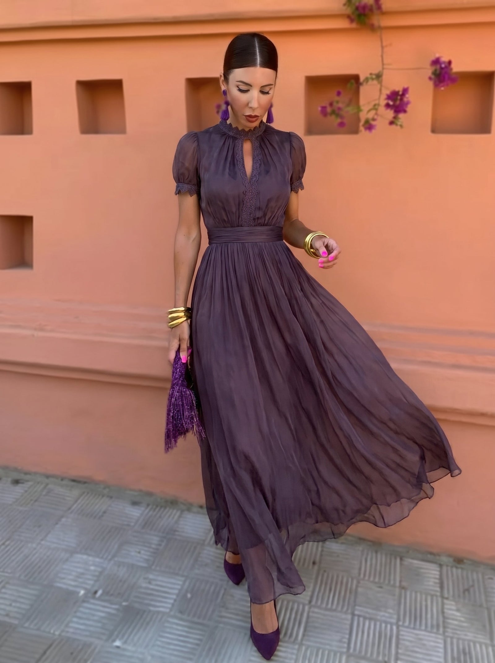 Ashley — Vintage Duga Haljina od Šifona