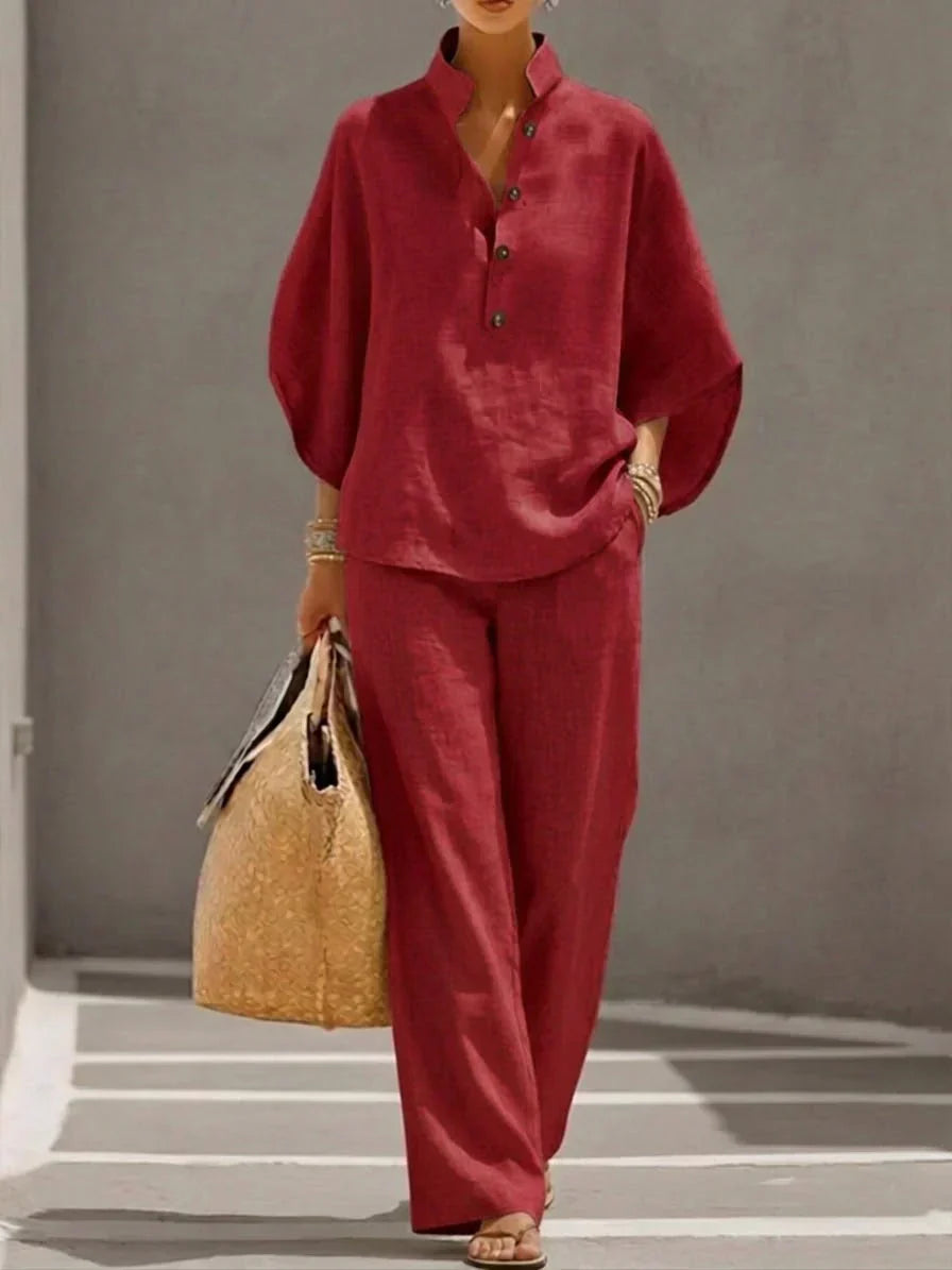 Maribel | Set s Batwing rukavima i Širokim Hlačama