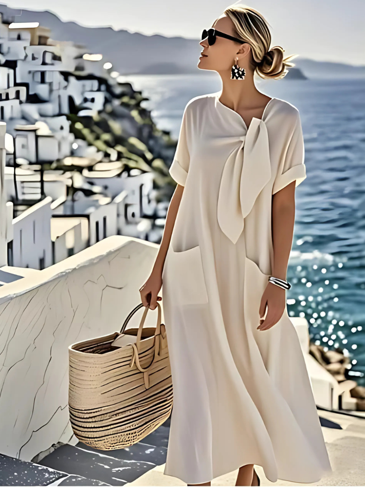 Seraphina™ | Prozračna maxi haljina s elegantnim vezanjem oko vrata