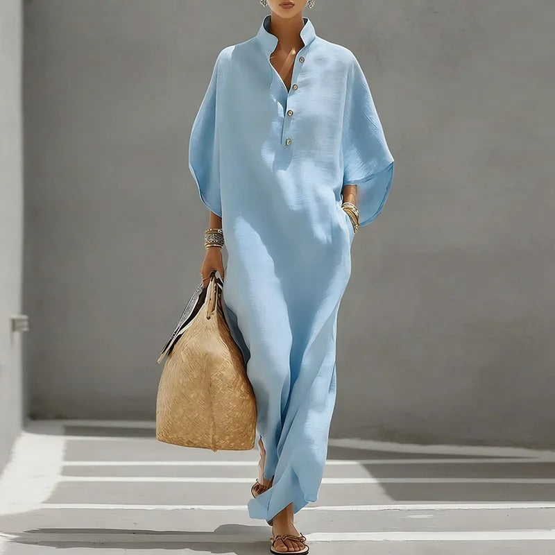 Aurore | Duga Haljina Stil Kaftan s Kratkim Rukavima